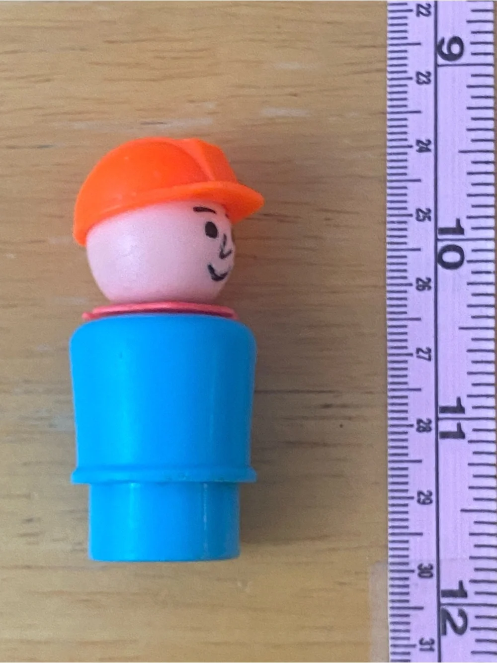 Vintage Fisher-Price Little People Blue & Orange Construction Workers Set of 3